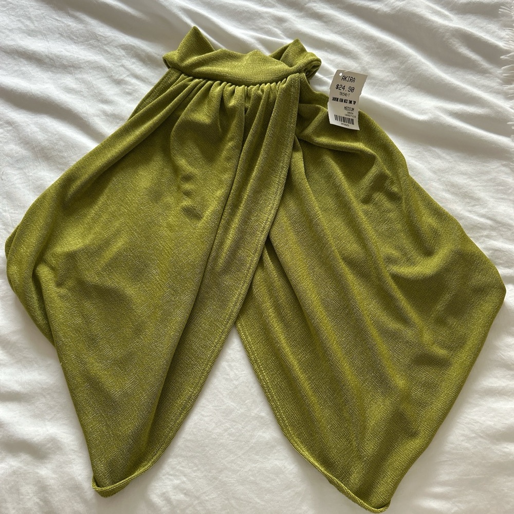 AKIRA Olive Green Crop Top